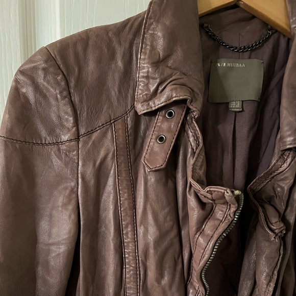 Muubaa 🤎 lambskin leather biker jacket, size: 8 - Picture 7 of 15